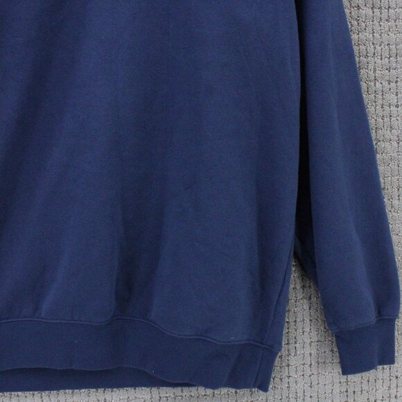 H&M Sweatshirt Men XL Navy Blue Pullover Crewneck Smart Adult Person Embroidered - Picture 5 of 10